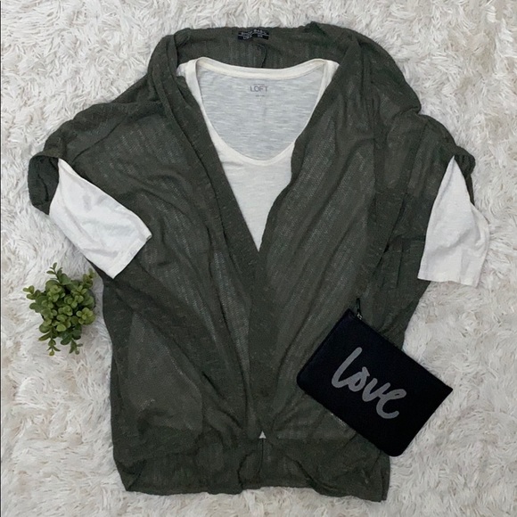 Shop Basic Cocoon Wrap Cardigan NWOT 💗 Olive - Picture 3 of 10
